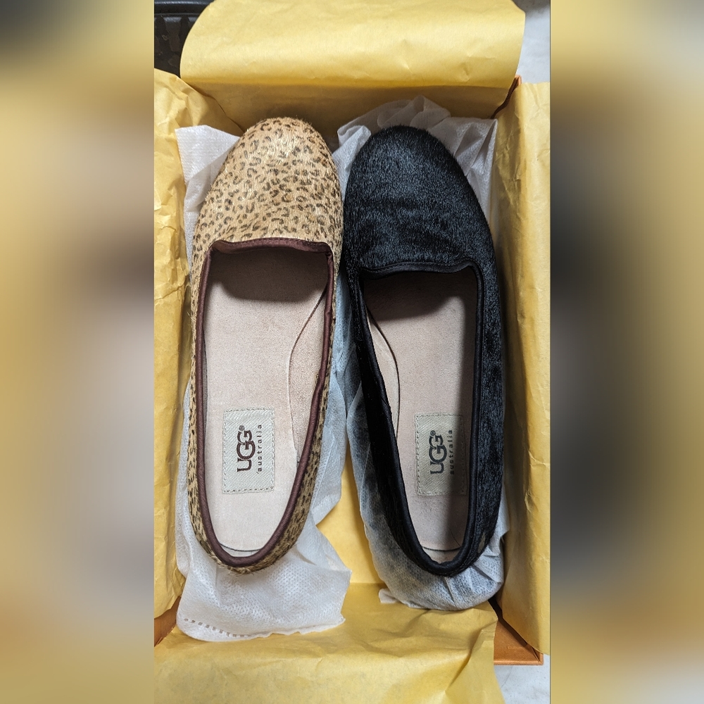 2 Pairs of Calfhair Ugg Slip-On Flats